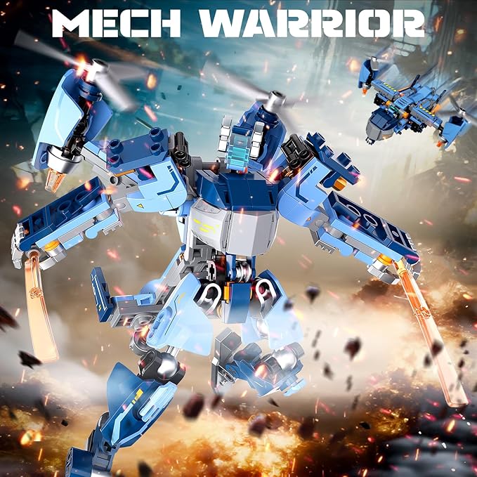 Tenhorses Star Machine Change - Fighter Mecha Building Blocks Set, Kids can Build into Robots or Fighter Jets, 2 in 1 Toy, 6+ Best STEM Gift for Boys and Girls for Birthday Holidays