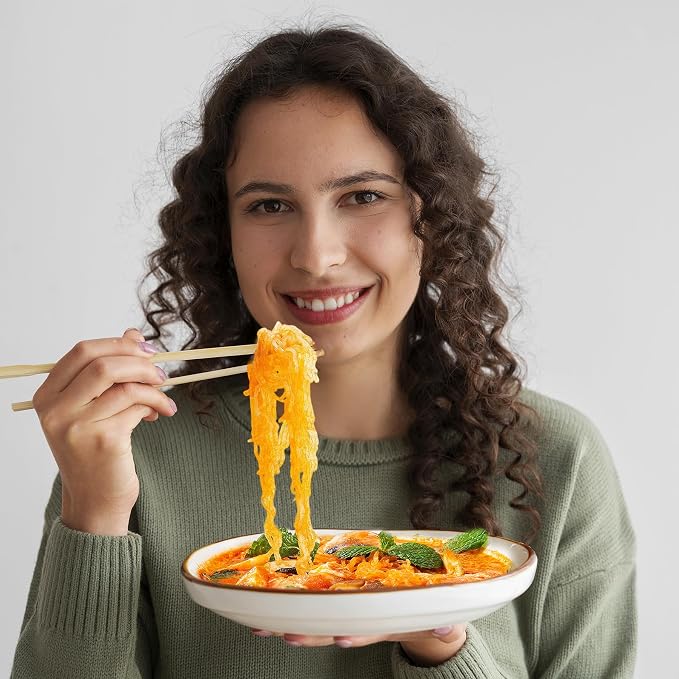 Hethstia Konjac Shirataki Angel Hair Noodles, Low Carb Asian Pasta, 10 Pack | Ready To Eat, Keto Friendly, Vegan, Gluten Free, Sugar Free, Plant Based, Low Calorie Meal, Quick Asian Style Noodle Option
