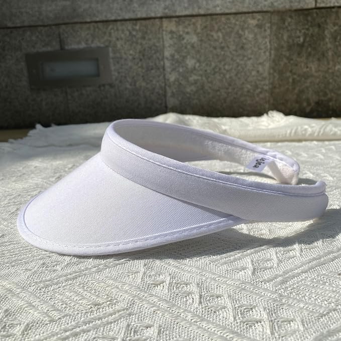 4 Pack Sun Visor Hats Women Men Clip on Cotton Wide Brim Visors Hat Outdoor Sports Golf Beach Travel Tennis Caps