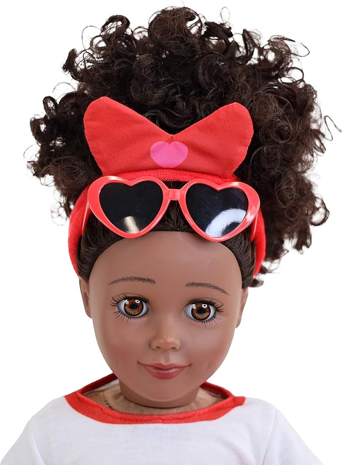 Playtime by Eimmie 18 Inch Doll Clothes and Accessories, Valentine's Day Outfit with Red Tutu Dress & Matching Headband, Clothing Sets & Stuff - Fits American, Generation & Similar 18” Dolls for Girls