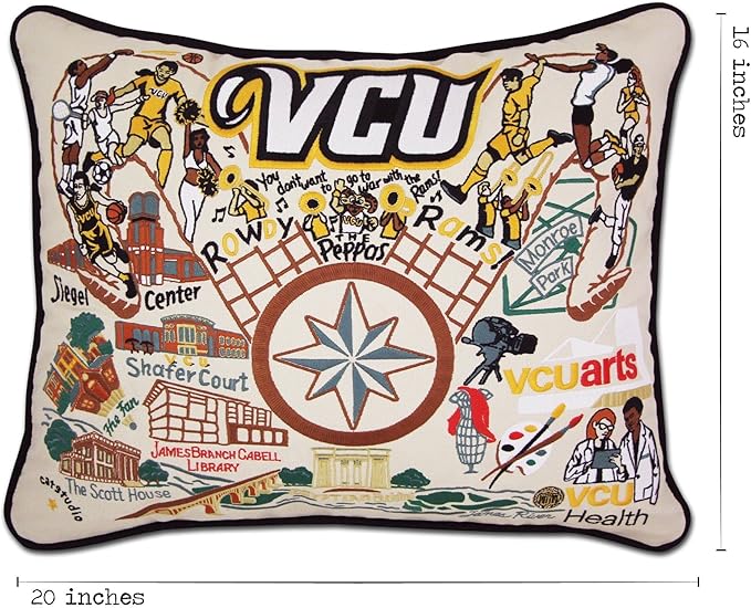 Catstudio Virginia Commonwealth University (VCU) Collegiate Embroidered Decorative Throw Pillow