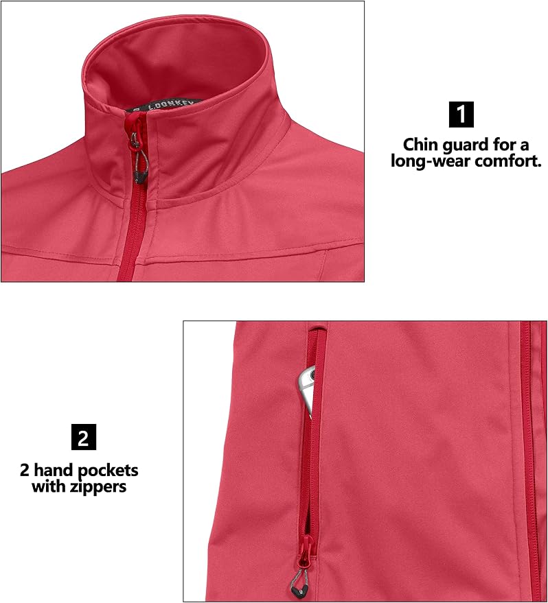 Little Donkey Andy Women's Lightweight Softshell Vest, Windproof Sleeveless Jacket for Running Hiking Travel