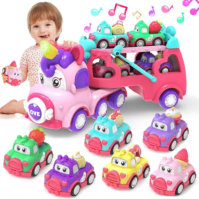 Dinosaur Toys for Kids 2 3 4 5 6,5 in 1 Dinosaur Truck with 4 Dino Car,Light & Sound,Toys for 2-7 Year Old Boys Toddlers,Christmas Birthday Gift Toys for 3 4 5+ Year Old Boys Girls Kids