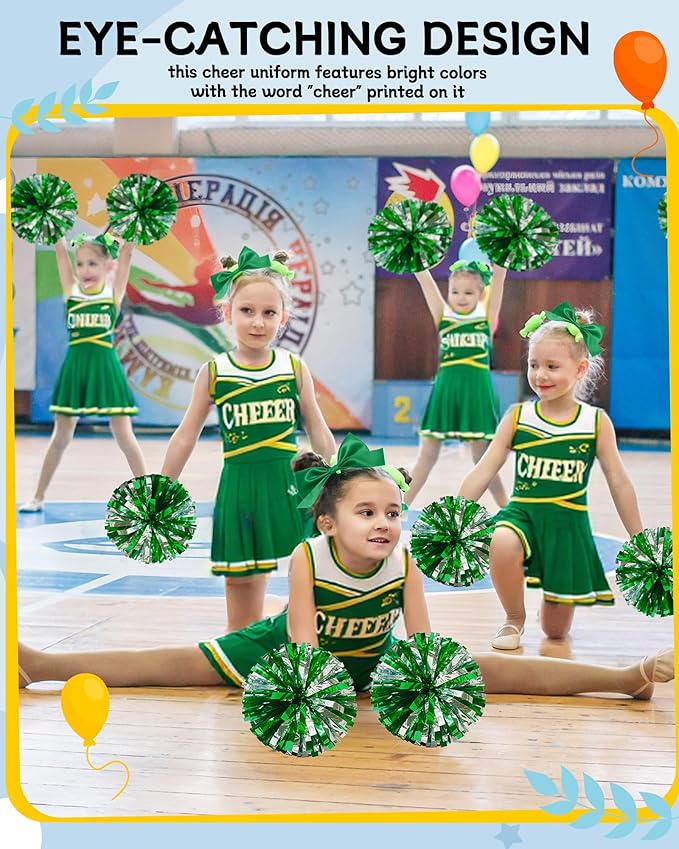 JenPen Cheerleader Costume Set Cheerleading Outfit Cheer Uniform Dress Cosplay for Halloween Party Gifts 3-9 Years