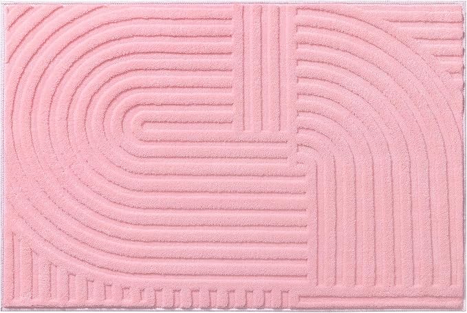 Pauwer 2x3 Area Rugs for Living Room, Modern Non Slip Washable Rug, Pink | Arch Pattern, Soft Fluffy, Neutral, Boho Accent, Solid Color Floor Carpet, For Kids Room Dining Room Nursery Entryway