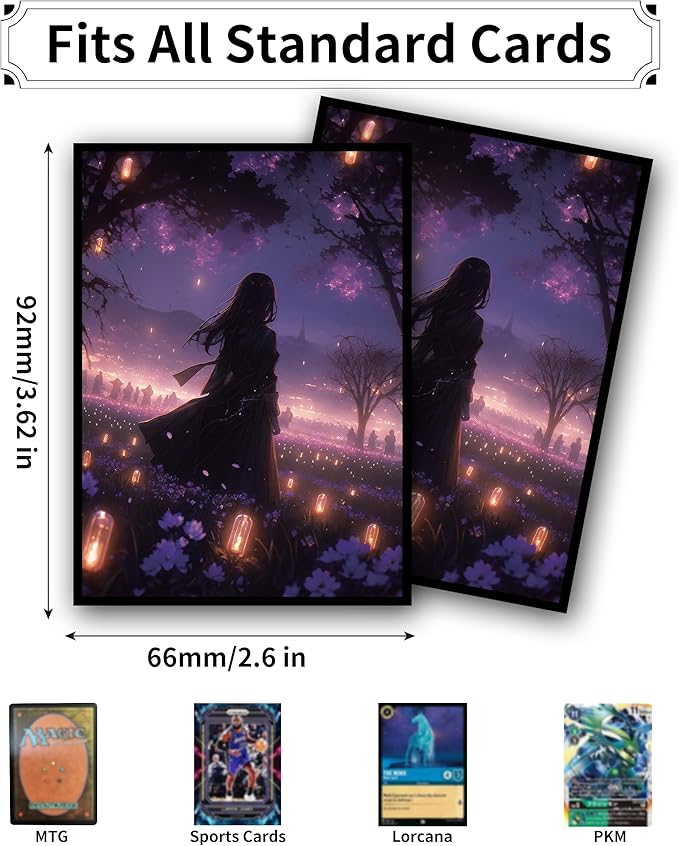 MTG Card Sleeves, Ultra Clear Front & Matte Finish Back, 100 Count Standard Size Matte Art Sleeve for Magic The Gathering (Fantasy Girl)