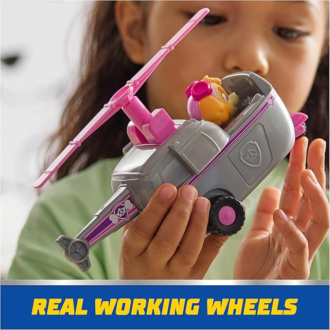 Paw Patrol, Skye’s Helicopter, Toy Vehicle with Collectible Action Figure, Sustainably Minded Kids Toys for Boys & Girls Ages 3 and Up