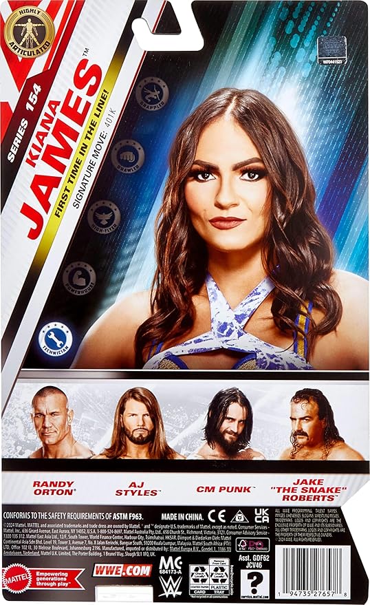 Mattel WWE Kiana James Action Figure, Main Event Series #154 6-inch Collectible with 10 Articulation Points & Life-Like Look