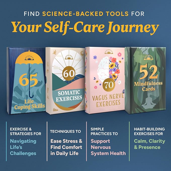 52 Mindfulness Cards – Simple Practices for Stress & Anxiety Relief, Emotional Regulation, and Mindful Living – Daily Self Care Exercises & Inspirational Affirmations for Calm, Relaxation, & Grounding
