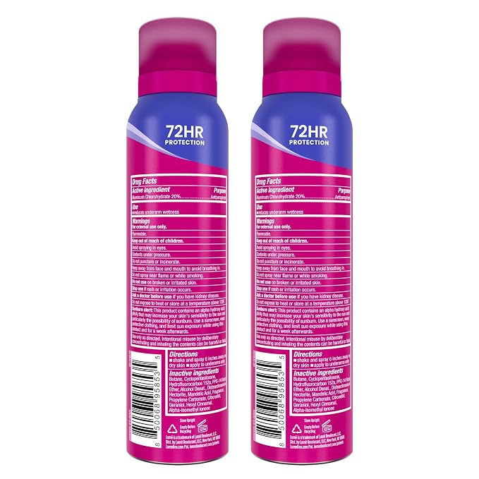 Lume Deodorant Plus Sweat Control - Invisible Spray - Extra Strength Antiperspirant For Underarms - 72 Hour Odor And Sweat Control - Phthalate and Paraben Free Formula - 2 Pack (Soft Powder)