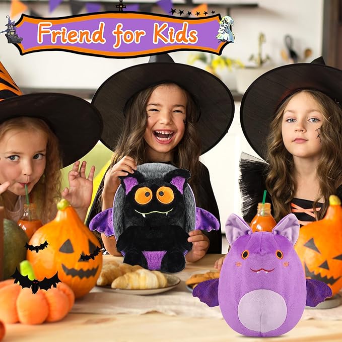 Halloween Bat Stuffed Animal - Purple Plush Toy for Kids & Adults, Cute Bat Stuffed Animal with Soft Plush for Halloween Decor & Gifts
