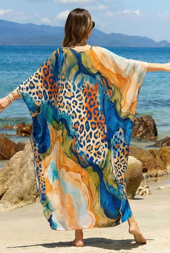 Mumu Dresses for Women Plus Size, Bohemian Kaftan Beach Cover Up Long Maxi Nightgown Soft Loungewear