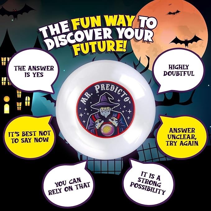 Mr. Predicto Fortune Teller Crystal Ball - Halloween Games for Kids, Ask Question & He Speaks Answer, Perfect Fortune Telling Costume Women (1 Ball Included)