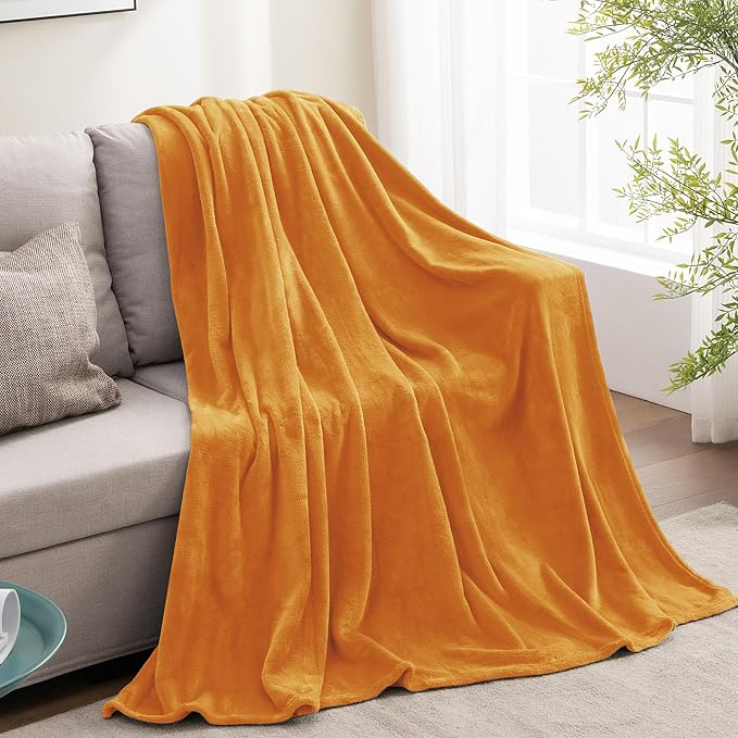 BEDELITE Fleece Blanket Soft Fall Throw for Couch Burnt Orange 50"x60" | Ultra Soft Fleece, Plush Microfiber, Lightweight Warmth, Fall Decor, Fade Resistant, Machine Washable, Couch Sofa Bed