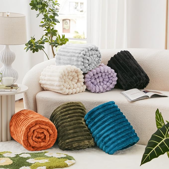 EXQ Home Gentle Soft Fleece Throw Blanket – Cozy Lightweight Blanket for Couch Bed – All-Season Warm Fuzzy Flannel Blanket for Women Mom Her – Gifts for Birthday(60"x80",Light Grey)