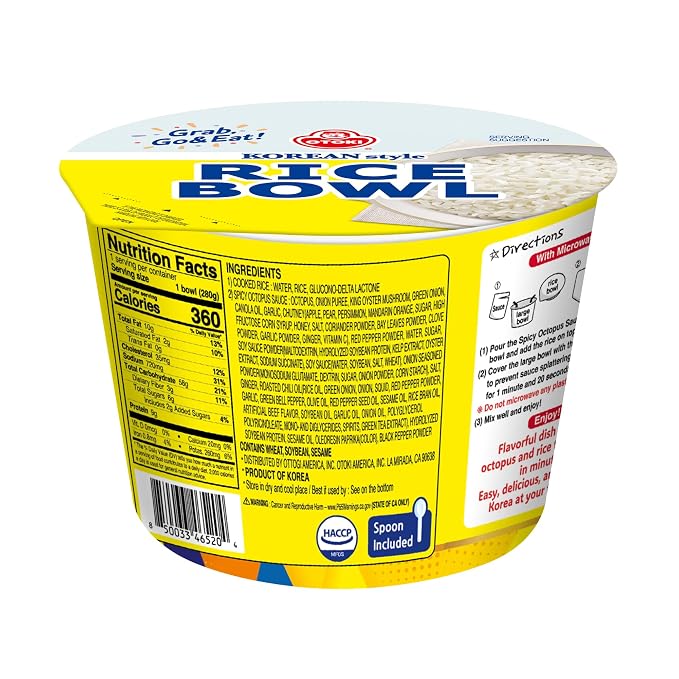 OTOKI Spicy Octopus Rice Bowl – Ready-to-Eat Korean Meal with Tender Octopus & Sticky White Rice | Microwaveable Convenience | 9.88 oz (Pack of 2)