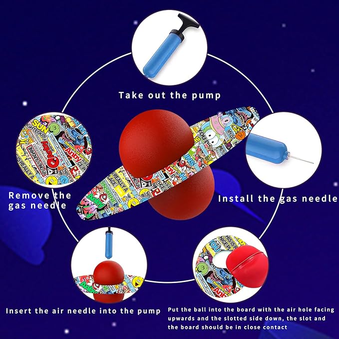 Pogo Ball for Kids & Adults Up to 200lb, Balance Coordination Trick Bounce Board Pop Ball Cool Fun Challenge Indoor Outdoor Toys Pogo Jumper Birthday Gifts for Boys Girls