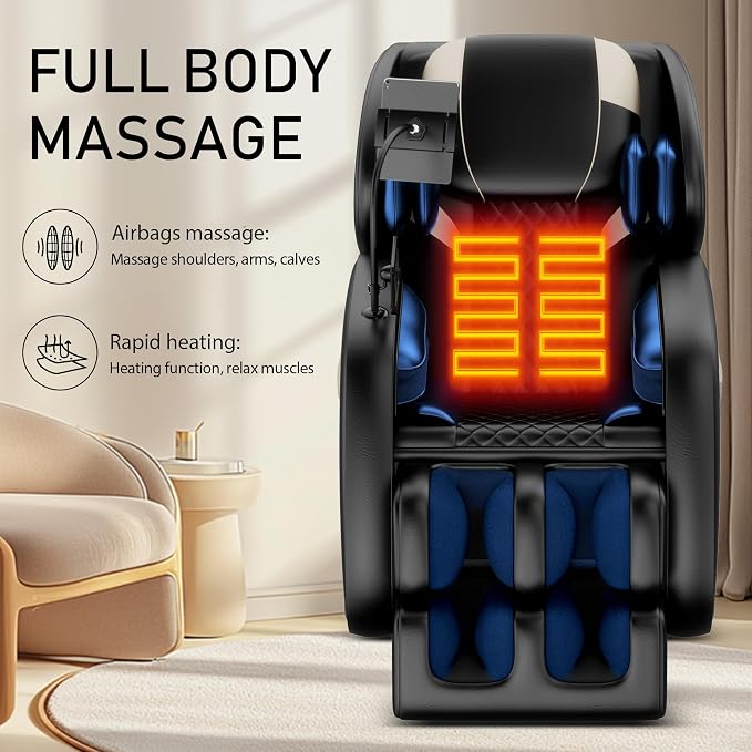 2026 Massage Chair Full Body, Zero Gravity SL-Track Shiatsu Massage Recliner Chair with Body Scan, 6 Fix Point Rollers,Airbags,Deep Yoga Stretch, Heating Function