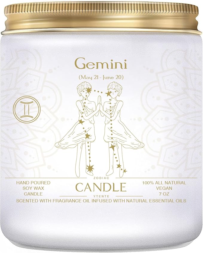 Zodiac Sign Jar Candle, Gemini, Lavender Scent