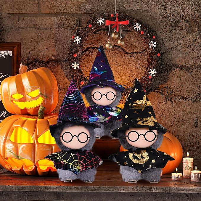 3 Pack Doll Halloween Clothes for 17 cm Plush,Cute Doll Clothes Set,Stylish Adorable Dolls Clothes Accessories for Dress up Unique Style (No Dolls, No Glasses)