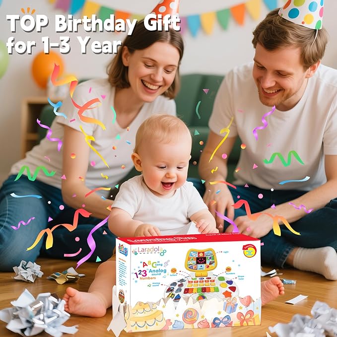 Interactive Laptop Toys for Toddler 2-4: Educational Bilingual Kids Computer with LCD Screen & Learning Toys for 2-3 Year Olds -Birthday Gifts for Boys & Girls