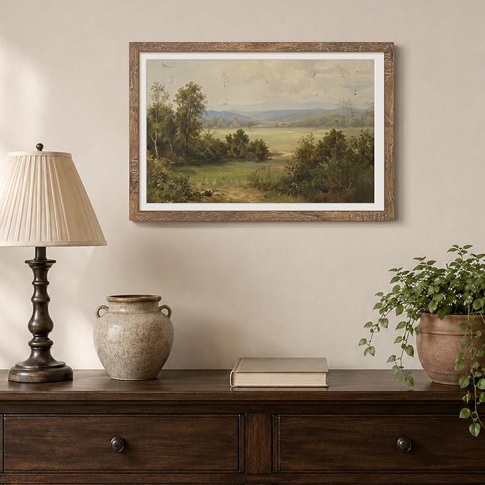 upsimples 12x18 Frame, Display Pictures 11x17 with Mat or 12 x 18 Without, Wall Hanging Poster Frames, Rustic Brown, 1 Pack