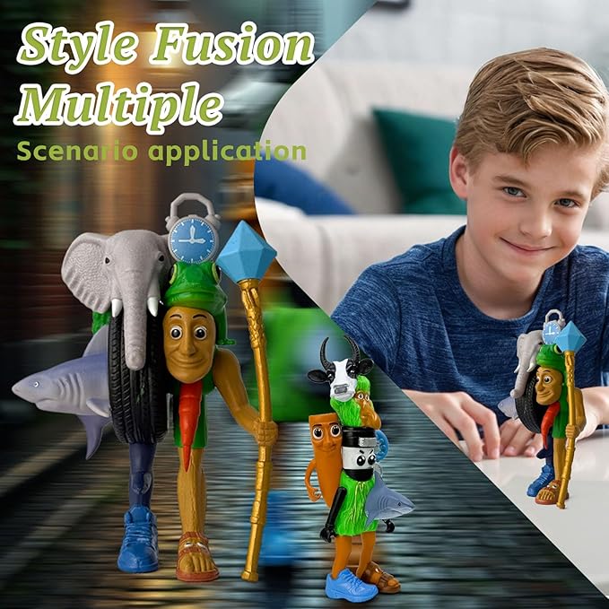 8Pcs Italian Brainrot Action Figures,Tralalero Travala Toy Set Tralalero Travala,Tung Tung Tung Sahur, Brr Brr Patapim - Brainrot fidget Toys,Decorations Gifts for Office Room Figurine Decor (1PCS-B)