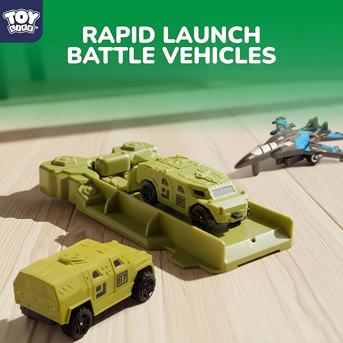 TOY Life Army Men Playset- Army Men Action Figures, Toy Soldiers for Boys, Plastic Green Army Men Playset with Vehicles/Tanks/Navy/Planes/Battle Mat Accessories- Kids Toys for Ages 4-12
