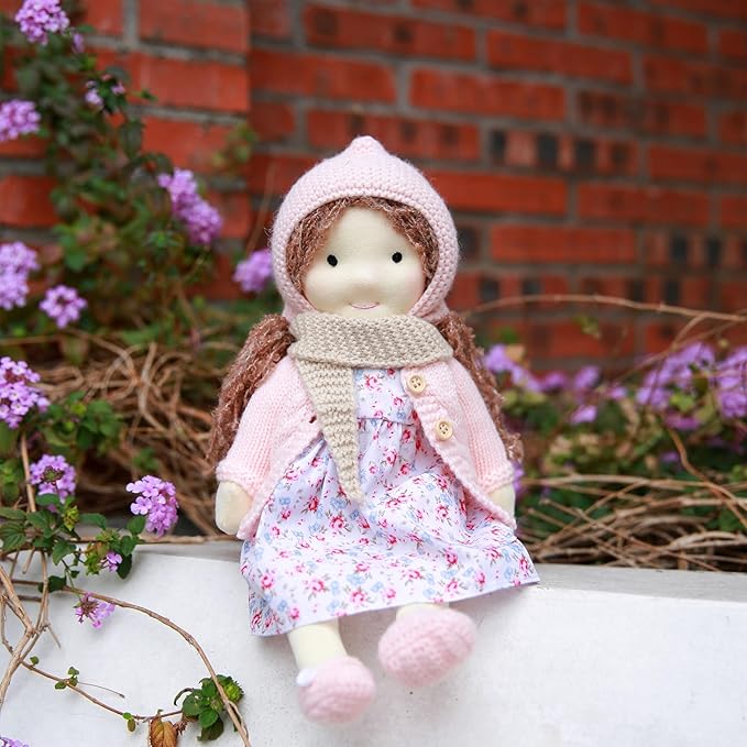 Waldorf Doll - Handmade Personalized Plush Collectors Doll for Kids Birthday Present with Beautiful Box - Luna 12"