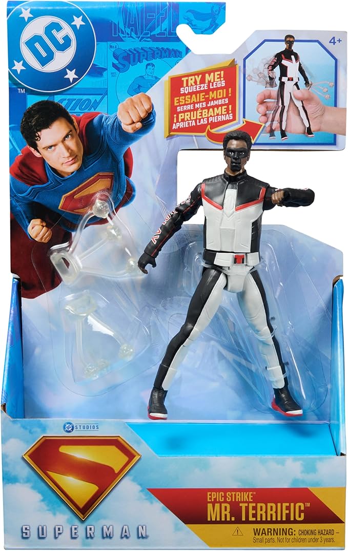DC Comics, Superman, Mr. Terrific, Epic Strike Action Figure, 6-Inch Tall, Authentic Movie Styling, Includes 2 Accessories, Kids Toys for Boys and Girls Ages 4 and Up