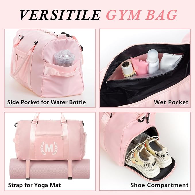 Gym Bag for Women Girls, Birthday Chrismas Gifts for Women Teen Girls Kids,Duffle Bag for Trave with Shoes Compartment, Overnight Weekender bag,Personal Present Gift for Daughter Niece Mom Friends