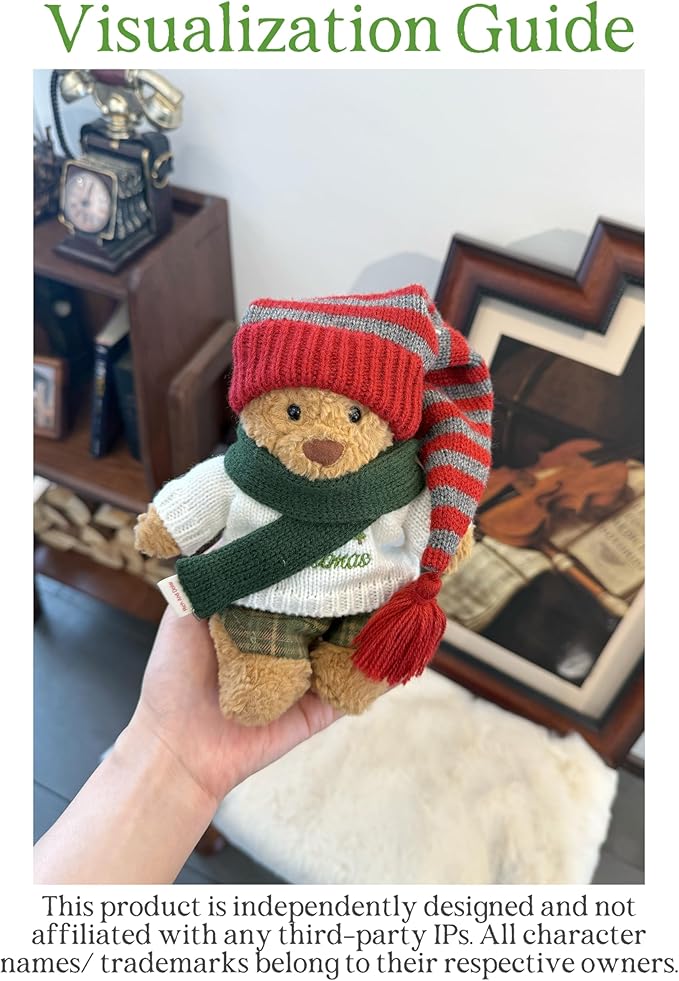 7"/18cm Clothes for Stuffed Animals Bashful Bunny Outfit - Knit Cardigans Scarf 3-Piece Set(NO Doll)