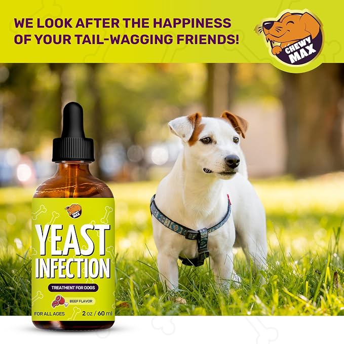 Yeast Infection Treatment for Dogs & Puppies to Help with Itching & Irritation | Dog Ear Infection Treatment for Allergies Breeds | Beef Taste | 2 Oz