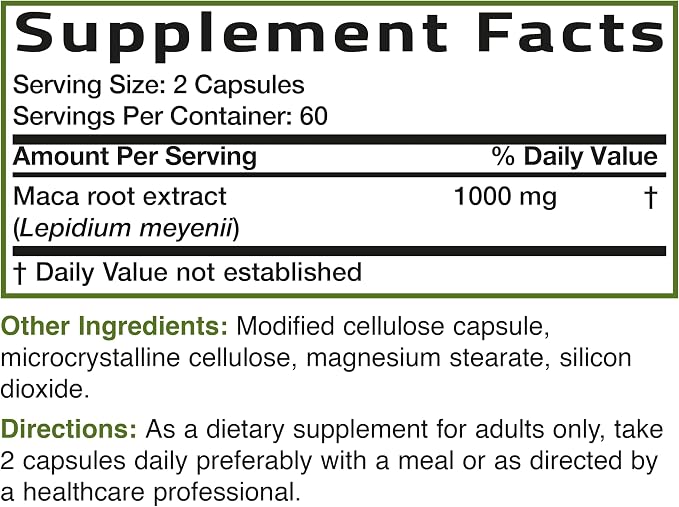 Bronson Maca Root Extra Lepidium Meyenii, Non-GMO, 120 Vegetarian Capsules