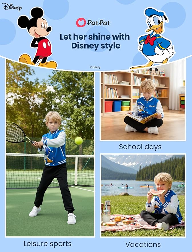 Disney Minnie Mickey Stitch Princess Frozen Marvel Jacket Lightweight Coat Button up Color Block Sweatshirt Sizes 2-14 Years
