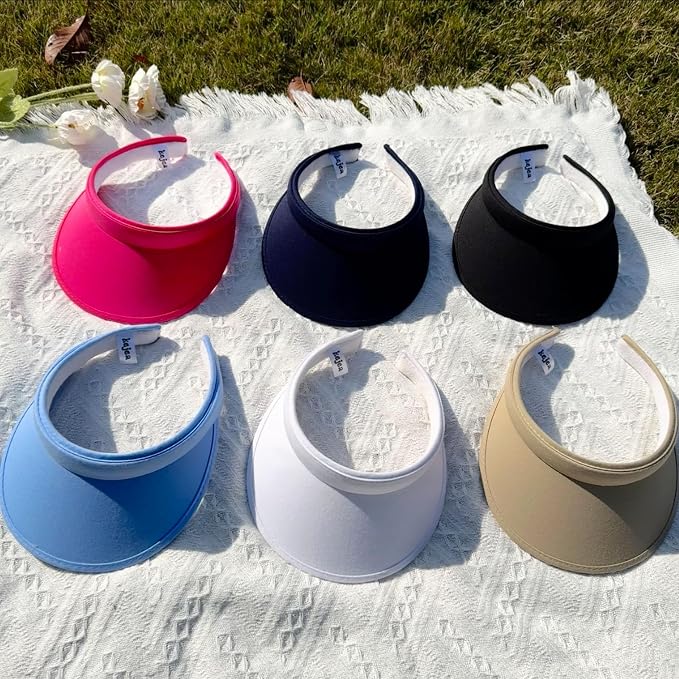 2 Pack Sun Visor Hats Women Men Clip On Wide Brim Visors Hat Outdoor Sports Golf Beach Travel Tennis Caps
