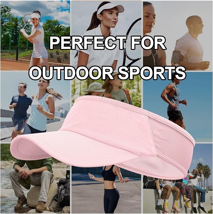 Sun Visor Hats Lightweight Stretchy for Running Tennis Golf | Portable,Mesh breathable,Quick-dry,Cooling Visor Hat,Stretch Fit,For Outdoor Sport Pickleball,Beach Volleyball