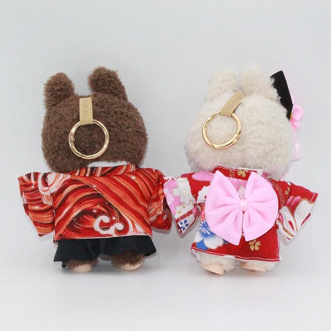 17cm Handmade Doll Clothes for Labubu,Japanese Kimono Couple Doll Outfits, Exquisite Party Decoration Outfits with Traditional Edo Style