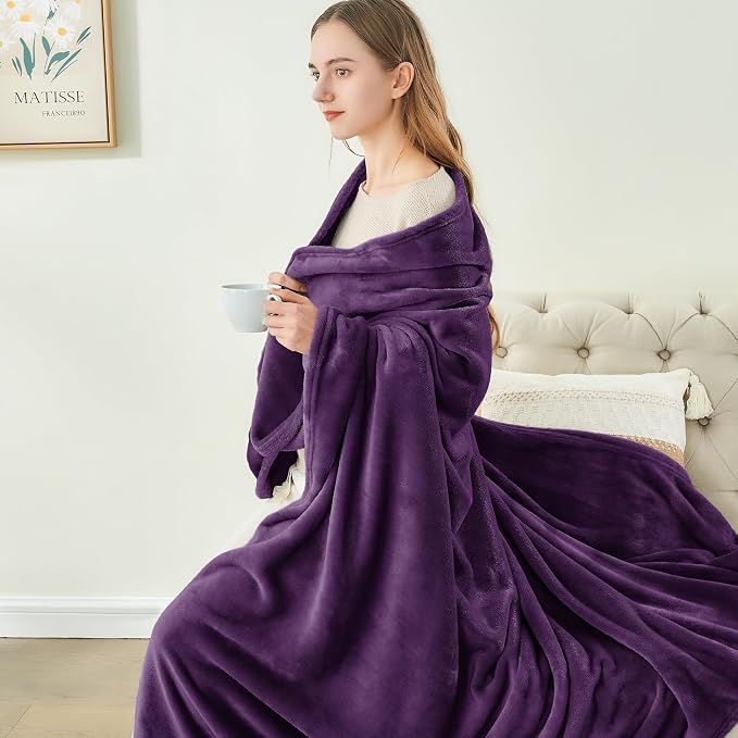 BEDELITE Fleece Blanket Soft Plush Full Bed Blanket Purple 84"x90" | Ultra Soft Fleece, Plush Microfiber, Lightweight Warmth, All Season Comfort, Fade Resistant, Machine Washable, Couch Sofa Bed