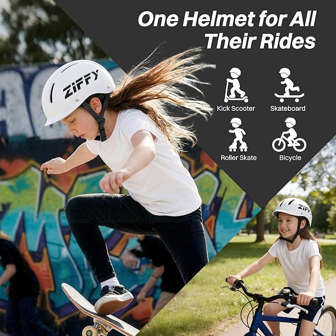 ZIFFY Kids/Toddler Bike Helmet, Adjustable, Lightweight, Safety Certified Scooter Helmet for Boys & Girls with Washable Inner Lining, 2 Sizes, 4 Colors – Fits Toddlers to Youth by Jova