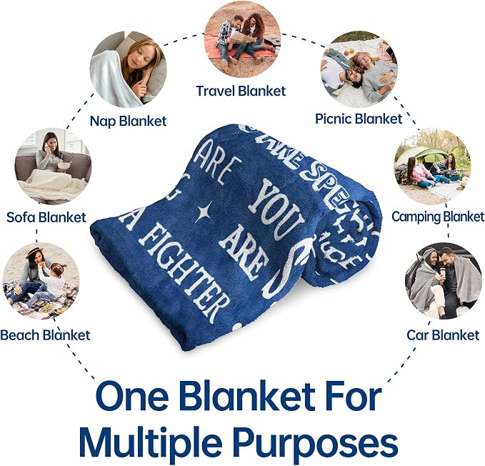 Blanket Gifts for Women or Men - Inspirational Get Well Blanket | Feel Better After Surgery Gifts for Him Her, Thinking of You Gift for Dad Son Friend Brother Coworker, 60'' x 50''