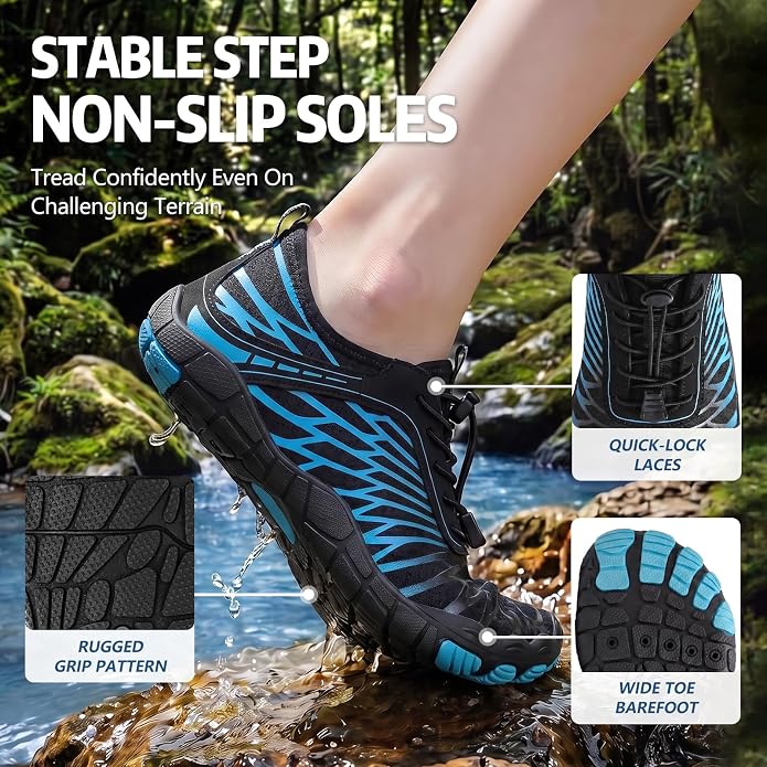 ELETON Barefoot Shoes Women Men Footwear, Wide Toe Box Hiking Zero Drop Non-Slip Quick-Dry River Boat Pool Beach Water Shoes, Lightweight Swimming Running Walking Sneakers Unisex