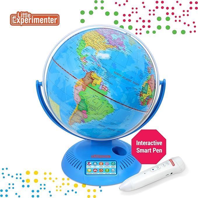 9โ Interactive Globe for Kids with Wireless Smart Pen, Globes with Stand, Learning & Education STEM Toys, Talking World Map Gift for Children, Birthday Gifts for Boys & Girls Ages 7 8-12 Years Old