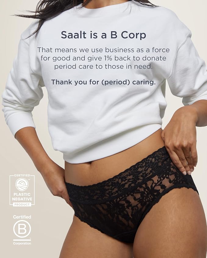 saalt and Hanky Panky+ [powered Period Underwear Bundle | Includes 2 Seamless High Waist & 1 Hanky Panky+ French Cut Brief
