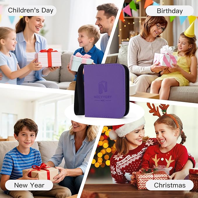 Trading Card Binder, Mini 1-Pocket Trading Card Binder with 20 Pages, Portable Card Album Holds 40 Cards for TCG, MTG, Sports Cards & Game Cards etc(Purple)