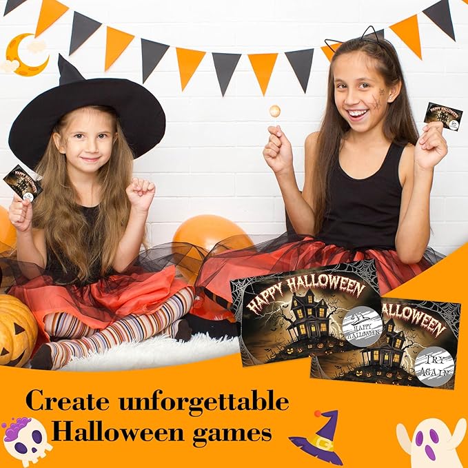 Halloween Scratch Off Card - 50 Horror Night Party Scratch Prize Cards - Magic School Festive Raffle Tickets for Adults Families Events Business Groups Game Supplies - C05