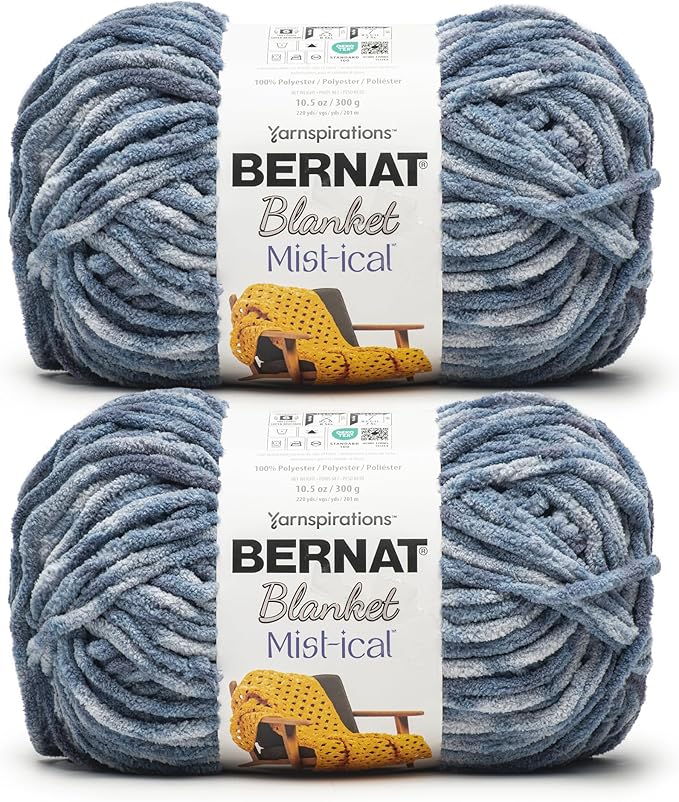 Bernat Blanket Mist-ical Storm Blue 2 Pack of 300g Yarn