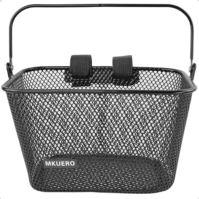 Kids Bike Basket - Front Bicycle Basket for Children, Metal, Cute Decorative Accessory for Kids Bikes & Scooters