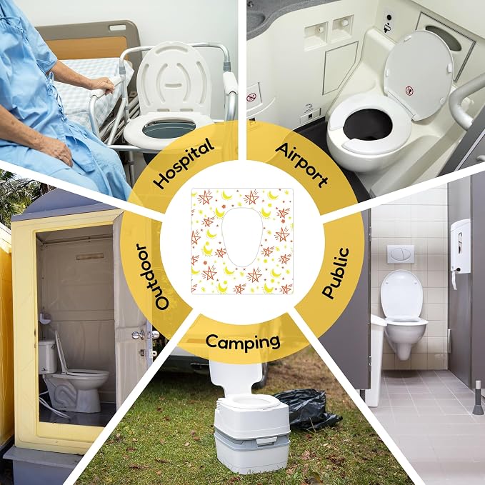 20 Pack Toilet Seat Covers for Kids, Toilet Seat Covers Disposable -Extra Large, Waterproof, Individually Wrapped, Portable Travel Pack for Toddlers Potty Training, Public Restroom, Airplane, Trip
