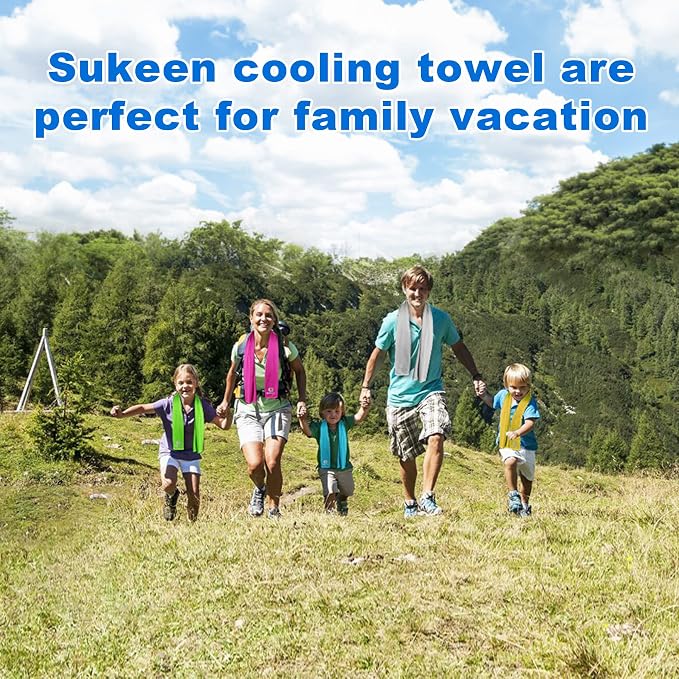 Sukeen 4 Pack Cooling Towels for Hot Weather 40"x12", Gym Towels for Men and Women, Soft Breathable Workout Towels for Yoga, Running, Sport, & More